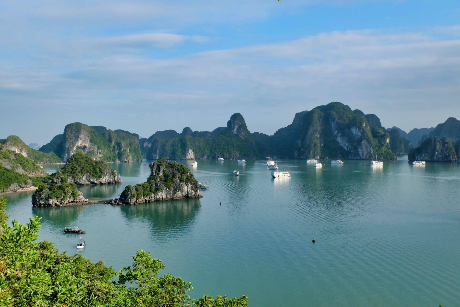 Panorama sur la baie d'Ha Long au Vietnam, destination touristique à bien assurer