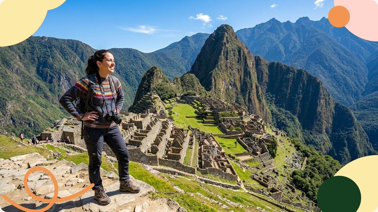 Ruinas incas de piedra sobre una meseta montañosa rodeada de picos rocosos y nubes en los Andes peruanos
