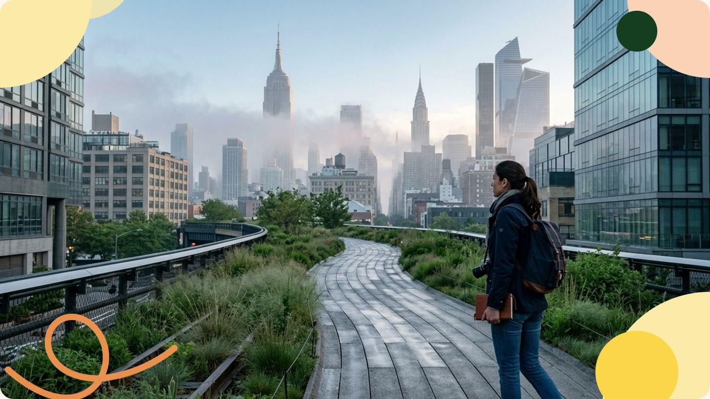 Vue aérienne de Manhattan avec ses gratte-ciel et Central Park en son centre